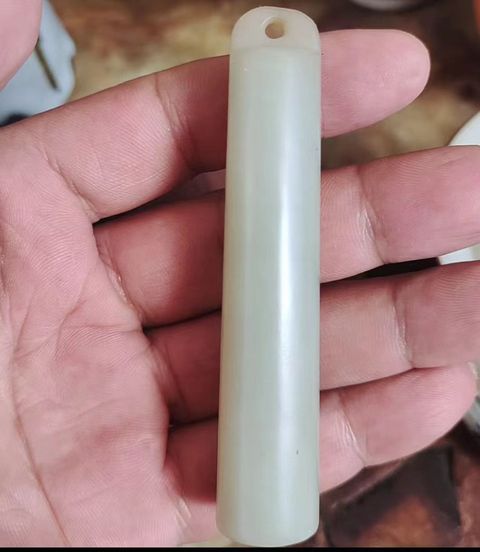 古玩玉器和田玉翎管真品鑒賞圖