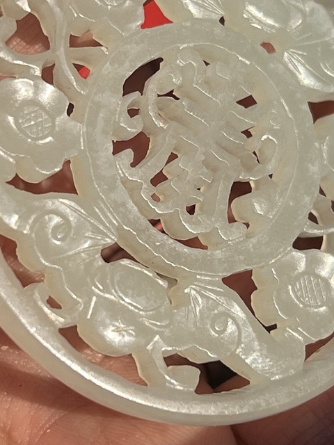 古玩玉器福壽佩真品鑒賞圖