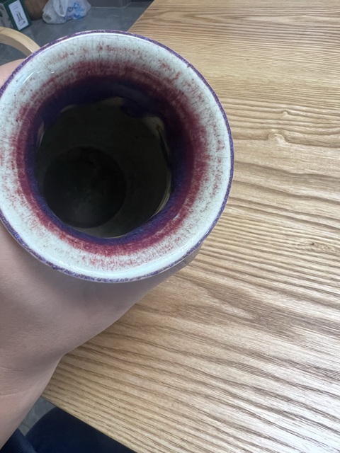 古玩陶瓷鈞紅釉獸耳尊真品鑒賞圖