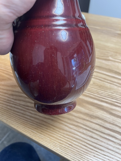 古玩陶瓷鈞紅釉獸耳尊真品鑒賞圖