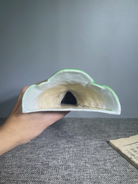 古玩陶瓷民國.白菜壁掛?(花器)拍賣，當前價格500元