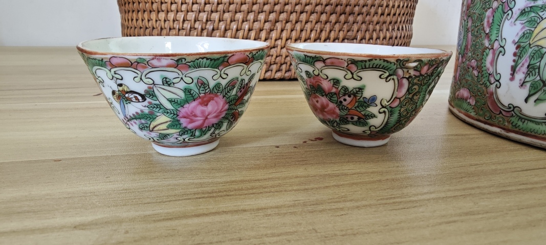 古玩陶瓷廣彩人物故事紋茶具拍賣，當(dāng)前價(jià)格8000元