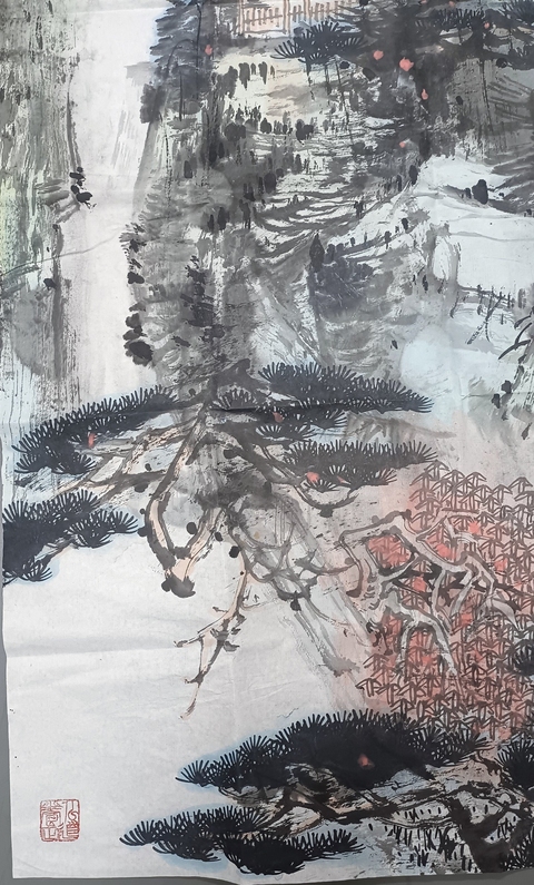 古玩字畫蒼龍半掛秦川雨真品鑒賞圖