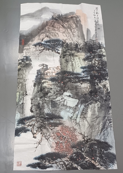 古玩字畫蒼龍半掛秦川雨真品鑒賞圖