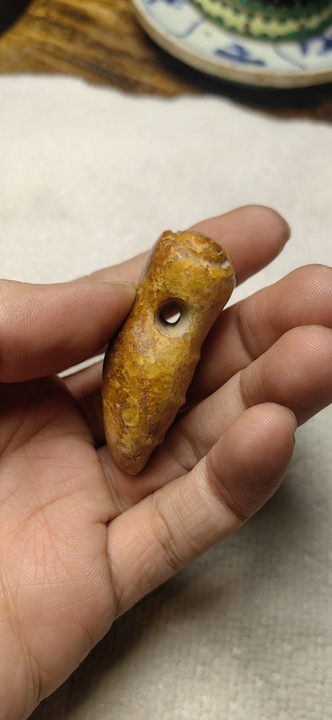 古玩玉器仿紅山文化玉蠶真品鑒賞圖