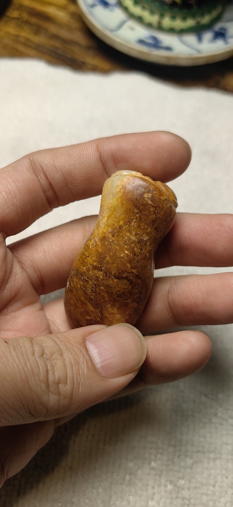 古玩玉器仿紅山文化玉蠶真品鑒賞圖