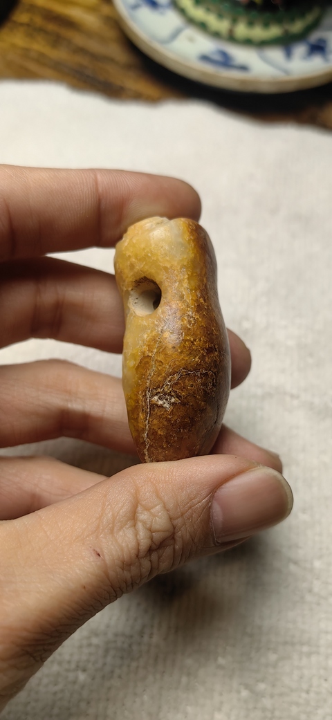 古玩玉器仿紅山文化玉蠶真品鑒賞圖