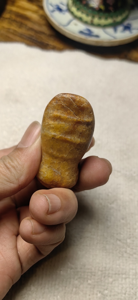 古玩玉器仿紅山文化玉蠶真品鑒賞圖