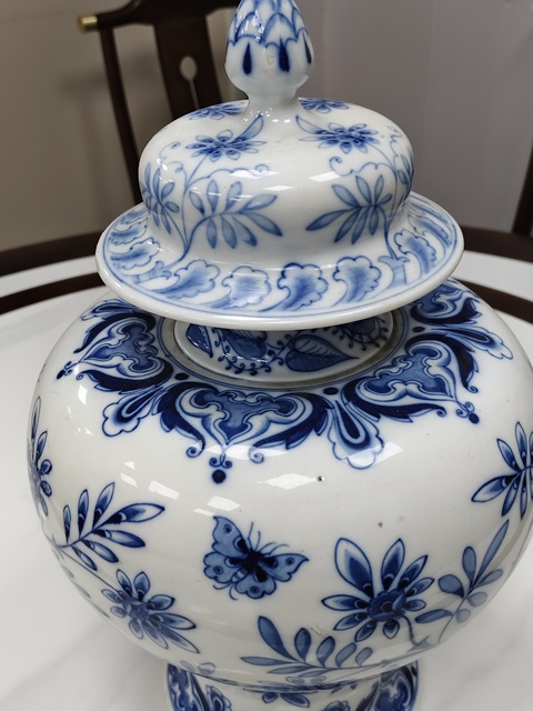 古玩陶瓷青花花鳥紋將軍罐真品鑒賞圖