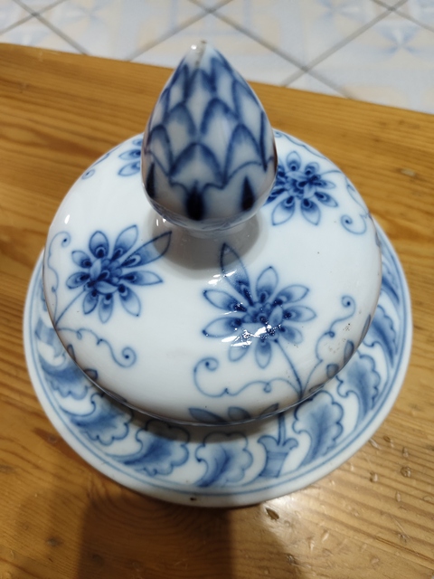 古玩陶瓷青花花鳥紋將軍罐真品鑒賞圖