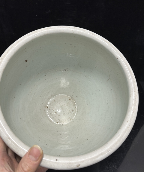 古玩陶瓷清中·青花纏枝花卉紋案缸真品鑒賞圖