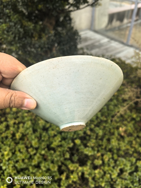 古玩陶瓷湖田窯雙鳳斗笠盞真品鑒賞圖