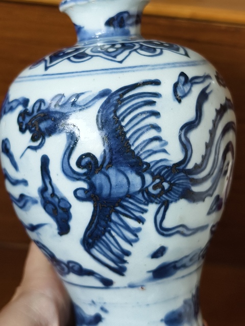 古玩陶瓷云鳳紋梅瓶真品鑒賞圖