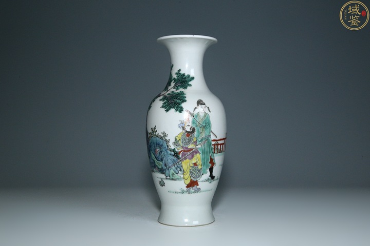 古玩陶瓷清末民初·粉彩人物故事紋觀音瓶拍賣，當前價格5340元
