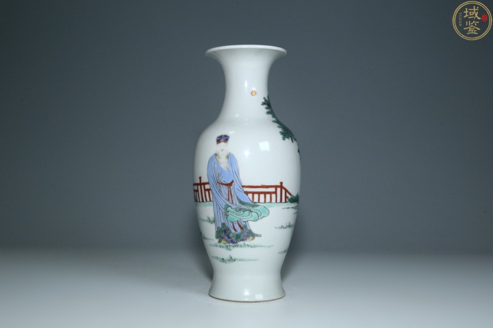 古玩陶瓷清末民初·粉彩人物故事紋觀音瓶拍賣，當前價格5340元