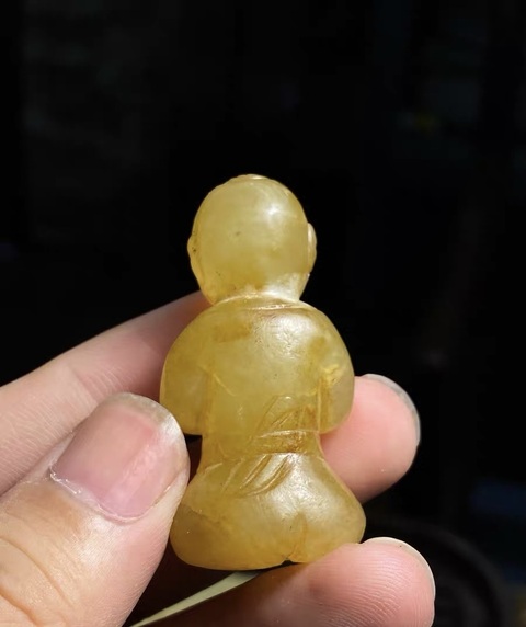 古玩玉器仿古玉童子真品鑒賞圖