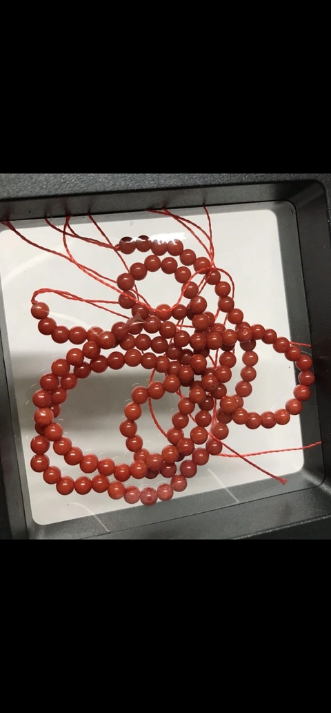 古玩玉器沙丁珊瑚珠串真品鑒賞圖