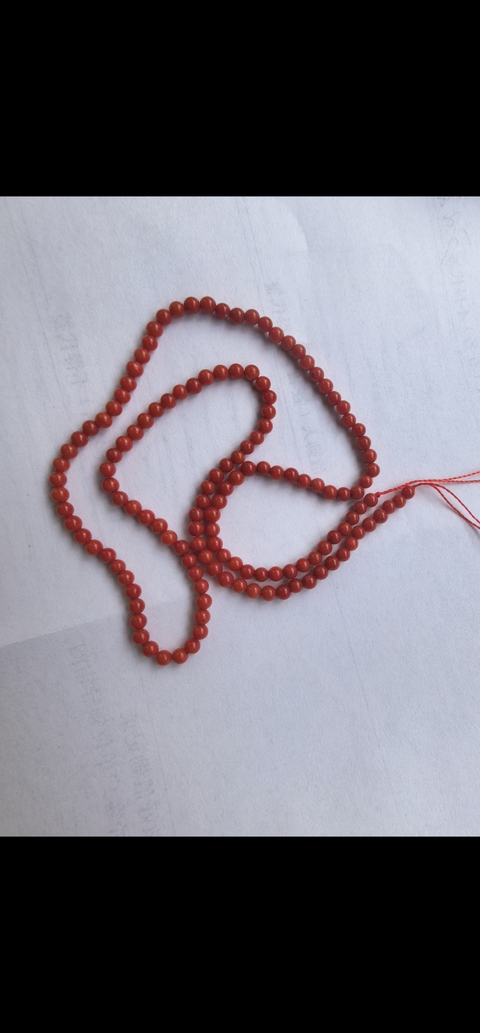 古玩玉器沙丁珊瑚珠串真品鑒賞圖