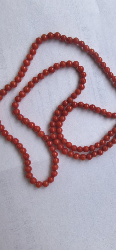 古玩玉器沙丁珊瑚珠串真品鑒賞圖