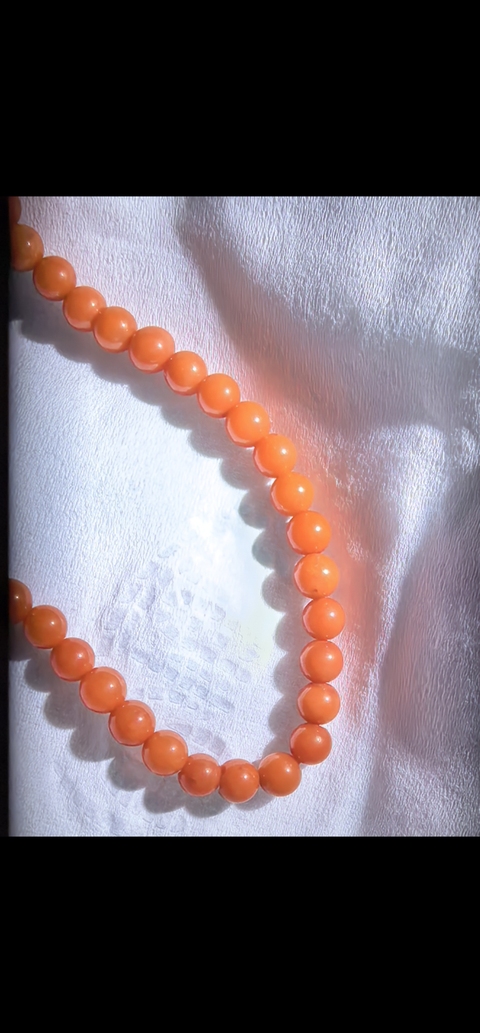 古玩玉器沙丁珊瑚珠串真品鑒賞圖