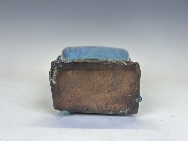 古玩陶瓷晚清·宜均釉雙銜環四方瓶拍賣，當前價格2328元