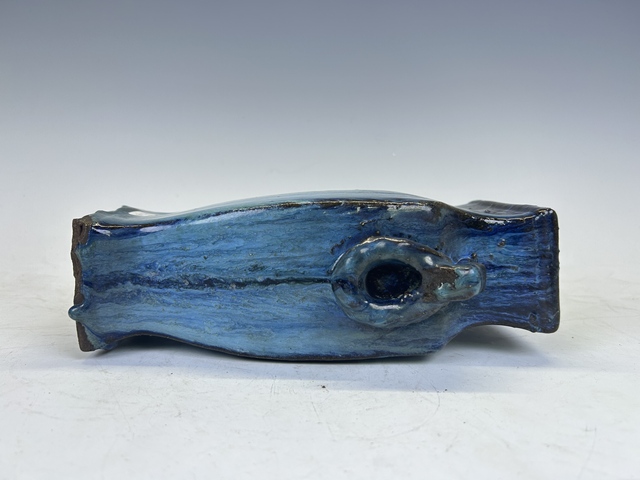 古玩陶瓷晚清·宜均釉雙銜環四方瓶拍賣，當前價格2328元