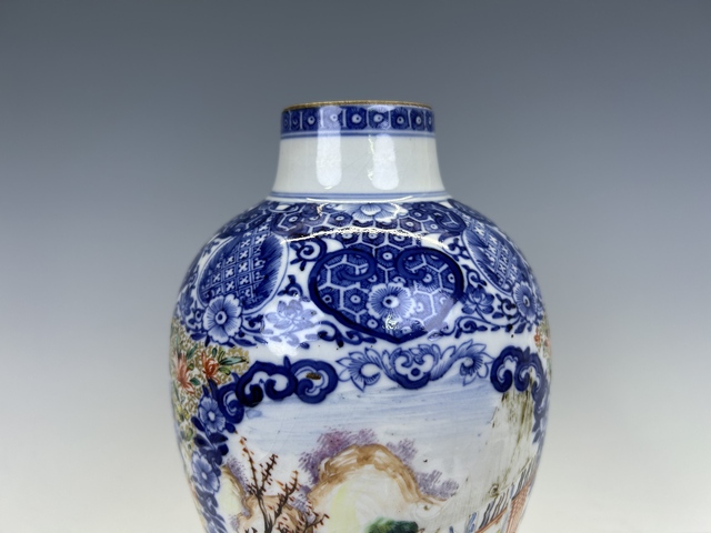 古玩陶瓷清乾隆·煨瓷青花開(kāi)窗描金廣彩滿大人系列小將軍罐拍賣(mài)，當(dāng)前價(jià)格3880元