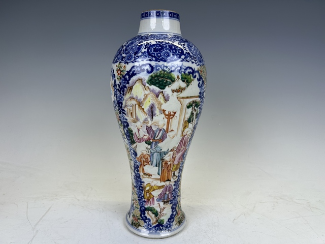 古玩陶瓷清乾隆·煨瓷青花開(kāi)窗描金廣彩滿大人系列小將軍罐拍賣(mài)，當(dāng)前價(jià)格3880元