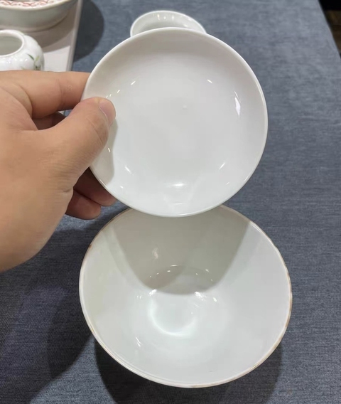 古玩陶瓷同治·礬紅福壽三多紋蓋碗拍賣，當前價格4999元