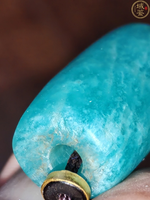 古玩玉器天河石桶珠真品鑒賞圖