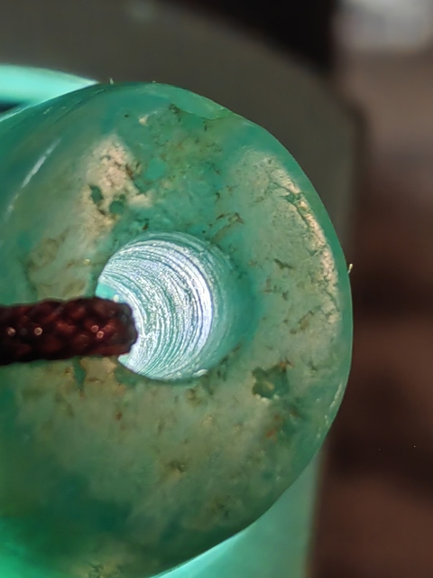 古玩玉器天河石桶珠真品鑒賞圖