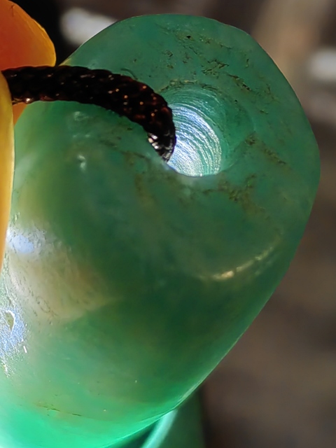 古玩玉器天河石桶珠真品鑒賞圖