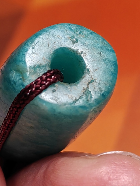 古玩玉器天河石桶珠真品鑒賞圖