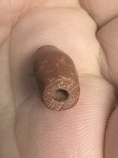 古玩玉器雞肝瑪瑙珠真品鑒賞圖