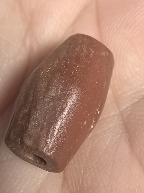 古玩玉器雞肝瑪瑙珠真品鑒賞圖