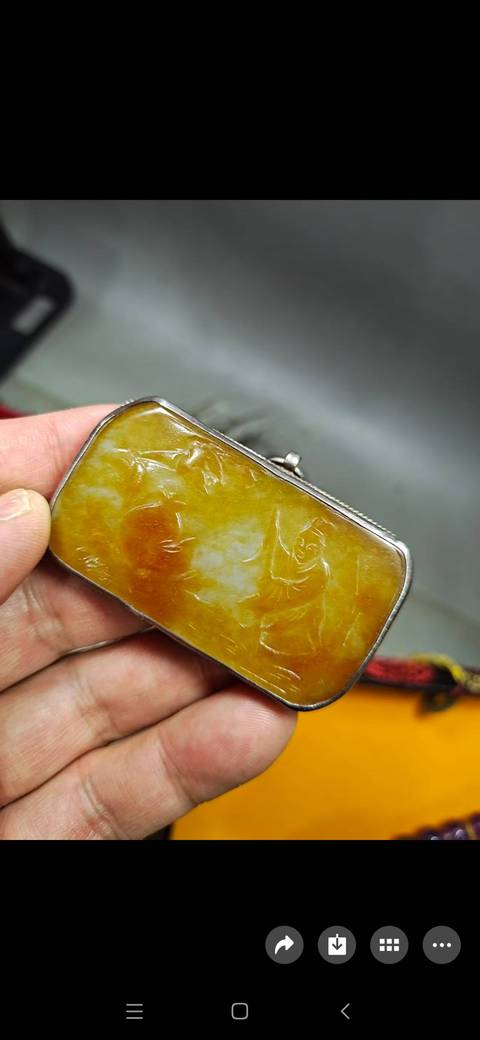 古玩玉器和田玉鑲嵌牌真品鑒賞圖