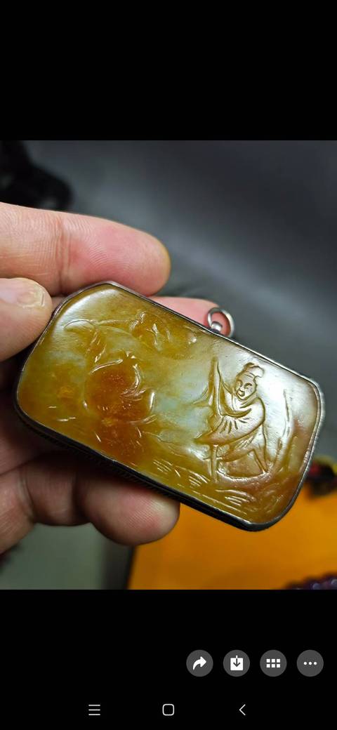 古玩玉器和田玉鑲嵌牌真品鑒賞圖