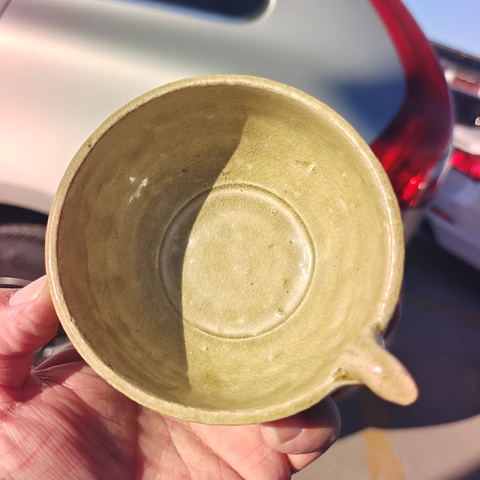 古玩陶瓷南朝單尾青瓷杯真品鑒賞圖