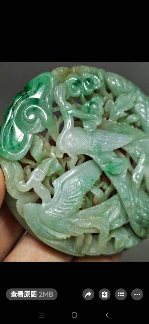 古玩玉器天然翡翠瓦子真品鑒賞圖