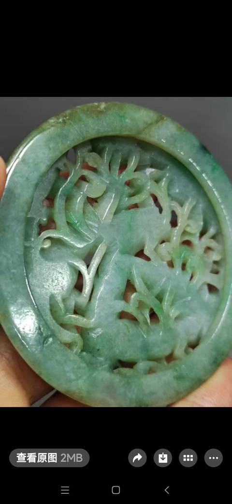 古玩玉器天然翡翠瓦子真品鑒賞圖