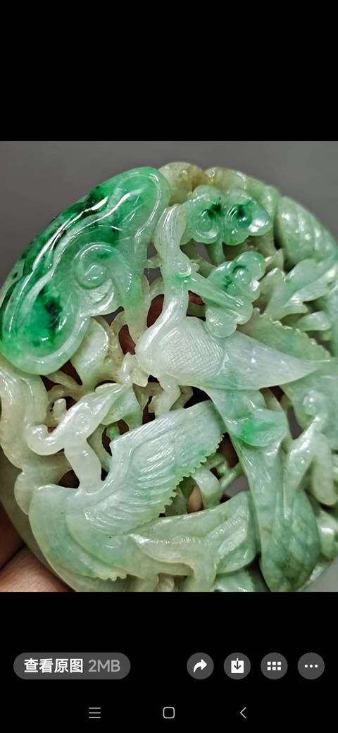 古玩玉器天然翡翠瓦子真品鑒賞圖