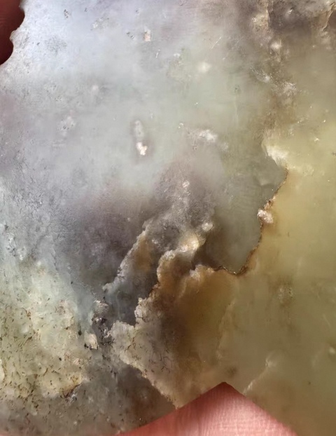 古玩玉器玉戚殘件真品鑒賞圖