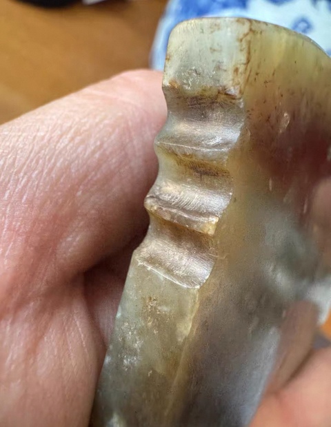 古玩玉器玉戚殘件真品鑒賞圖