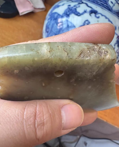 古玩玉器玉戚殘件真品鑒賞圖