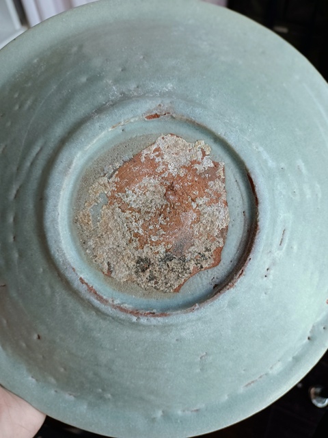 古玩陶瓷龍泉青瓷菊瓣紋折沿大盤拍賣，當(dāng)前價(jià)格1500元