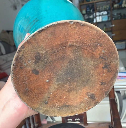 古玩陶瓷孔雀藍釉梅瓶真品鑒賞圖