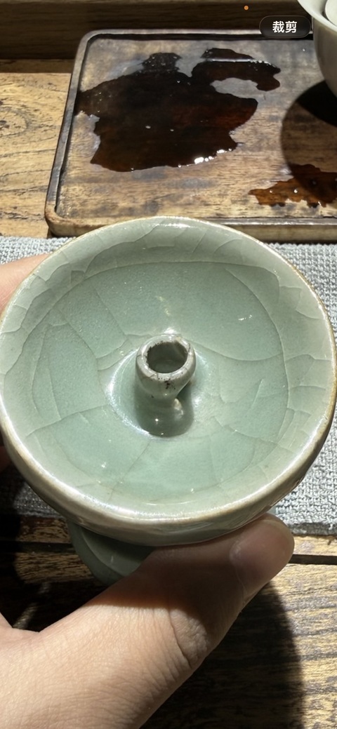 古玩陶瓷龍泉窯青釉燈標本真品鑒賞圖