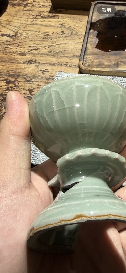 古玩陶瓷龍泉窯青釉燈標本真品鑒賞圖