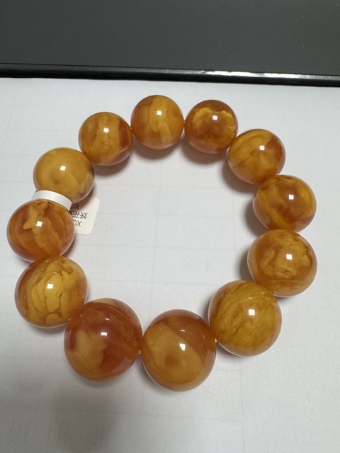 古玩玉器天然蜜蠟手串真品鑒賞圖