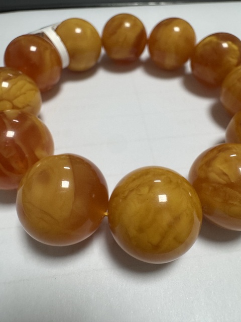 古玩玉器天然蜜蠟手串真品鑒賞圖